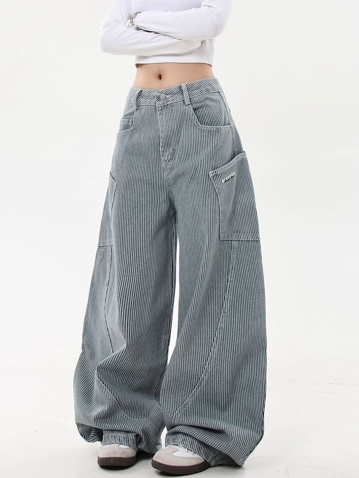  カーブパンツ レディース デニムパンツ カーゴパンツ ボトムス 大きいサイズ 体型カバー ダンスパンツ ストライプ柄ワイドデニム ワイドパンツ ジーンズ バレルレッグ オフィス カジュアル 通勤 qingshek 13 スキニーデニム デニム ジーンズ