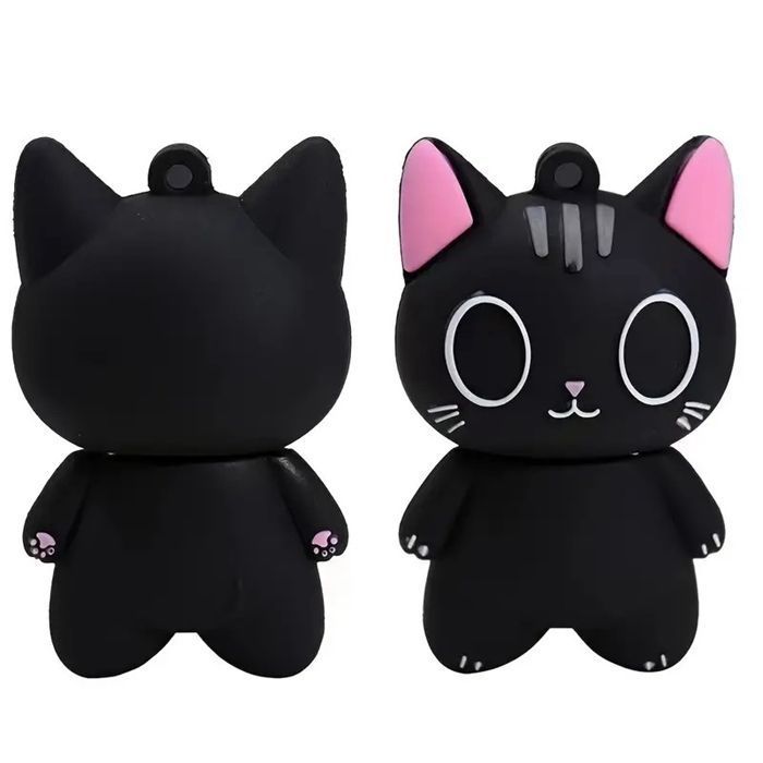 オモシロUSBメモリ 黒猫 模様 小型 かわいい USB 黒猫ちゃん フラッシュドライブ 128 G ギガバイト 2 0 ペンドライブ メモリスティック U ディスク 柔らかい 便利 tengyu 01