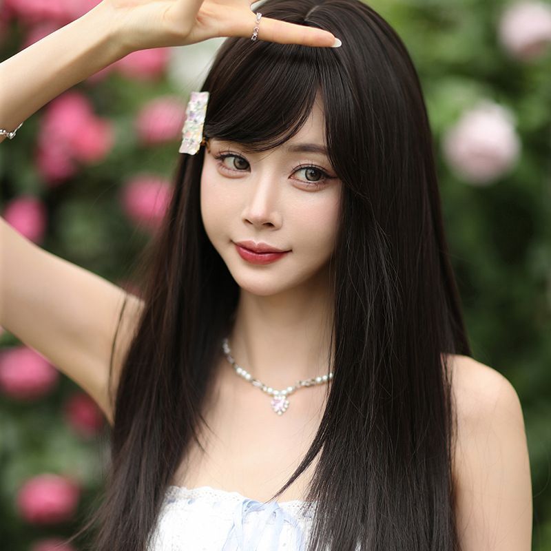 ファッションウィッグ ウィッグ レディース フルウィッグ かつら ストレート ロング バレない 大人 コスプレ 髪 かみ かわいい 女性 自然 おしゃれ 分け目 韓国 普段 可愛い 医療用ウィッグ qijie 90