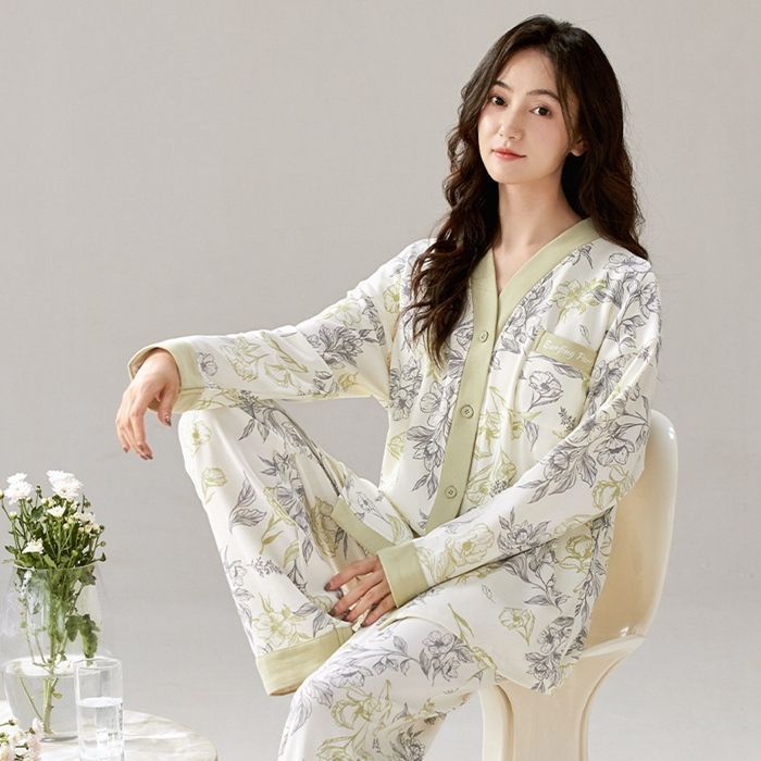 ルームウェア レディース パジャマ セットアップ 女性用 上下セット 裏起毛 あったか 可愛い ホームウエア 部屋着 室内着 長袖パジャマ 大人 防寒 保温 秋 冬 軽量 jcm 02