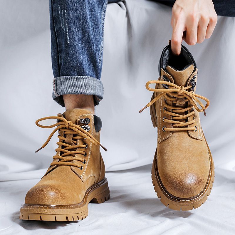  ブーツ メンズ ワークブーツ イエローブーツ マウンテンブーツ おしゃれ PUレザー 靴 シューズ 厚底 編み上げブーツ マーティンブーツ ショートブーツ シンプル バイクブーツ カジュアル メンズブーツ zyida 17 DZ 30 ドレス ビジネスシューズ ブーツ 革靴