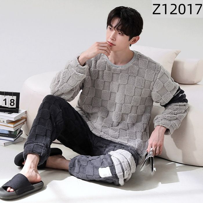メンズ ルームウェア セットアップ パジャマ もこもこ 長袖 前開き 上下セット あったか ホームウエア 部屋着 室内着 長袖パジャマ 大人 防寒 保温 秋 冬 軽量 jcm 06