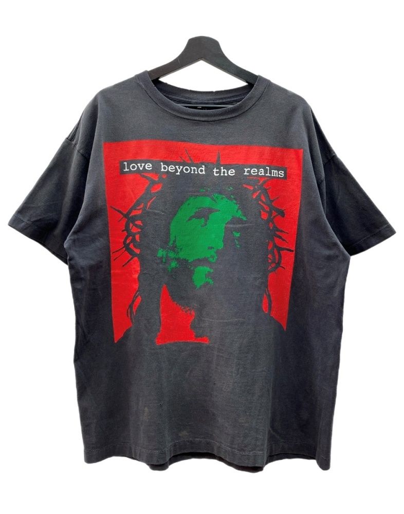 セントマイケル SAINT MICHAEL Kosuke Kawamura 河村康輔 24 SS KK_SS Love Beyond Tee 半袖 Tシャツ ヴィンテージ加工 黒 プリント ブラック XLサイズ 104 MT 2501