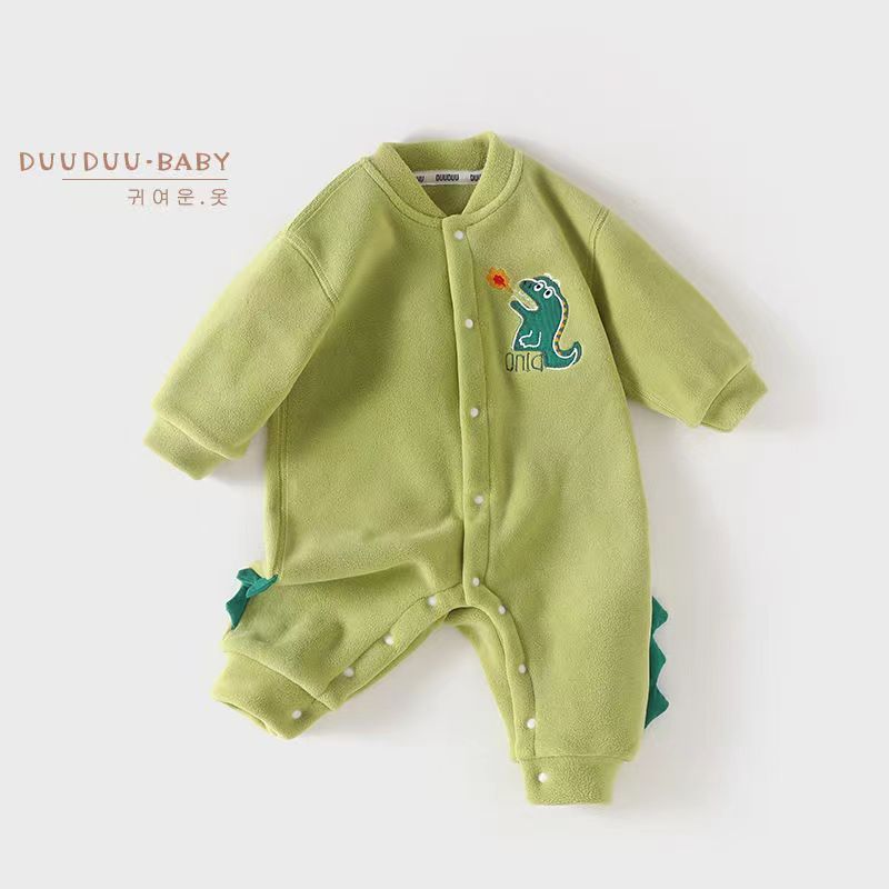 子供服 ロンパース 恐竜柄 男の子 女の子 長袖 長袖ロンパース 前開き こども おしゃれ 子供用品 出産祝い お祝い ギフト かわいい 冬用 お出かけ huangbo 09