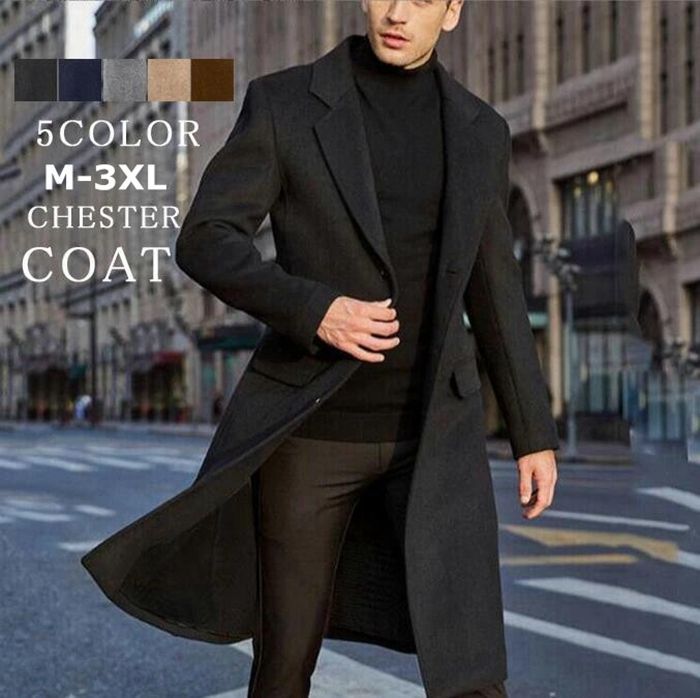 チェスターコート メンズ ロングコート 無地 ビジネスコート シングル トレンチコート 防寒 暖かい あったか 通勤 アウター 冬物 秋物 韓国 ファッション コート yanaxz 05