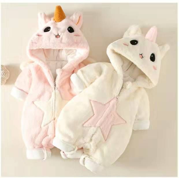 子供 ジャンプスーツ 子供服 ロンパース 冬 長袖 もこもこ カバーオール 出産祝い 内祝い 服 男の子 女の子 秋冬 おしゃれ かわいい 中綿あり 暖かい huangbo 03