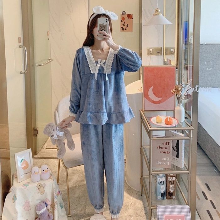 パジャマ レディース セットアップ ルームウェア 女性用 上下セット あったか 可愛い ホームウエア 部屋着 室内着 長袖パジャマ 大人 保温 秋 冬 軽量 jiabao 69