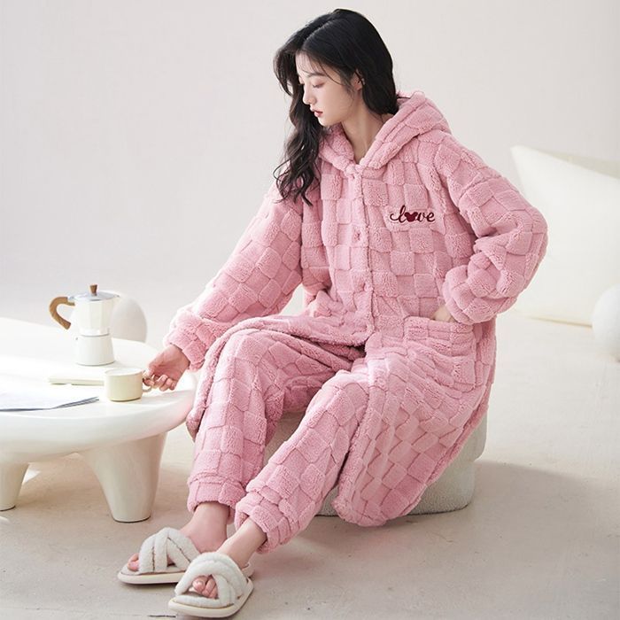  ルームウェア セットアップ レディース パジャマ 女性用 上下セット 裏起毛 あったか 可愛い ホームウエア 部屋着 室内着 長袖パジャマ 大人 防寒 保温 秋 冬 軽量 jcm 09 ルームウェア ルームウェア パジャマ