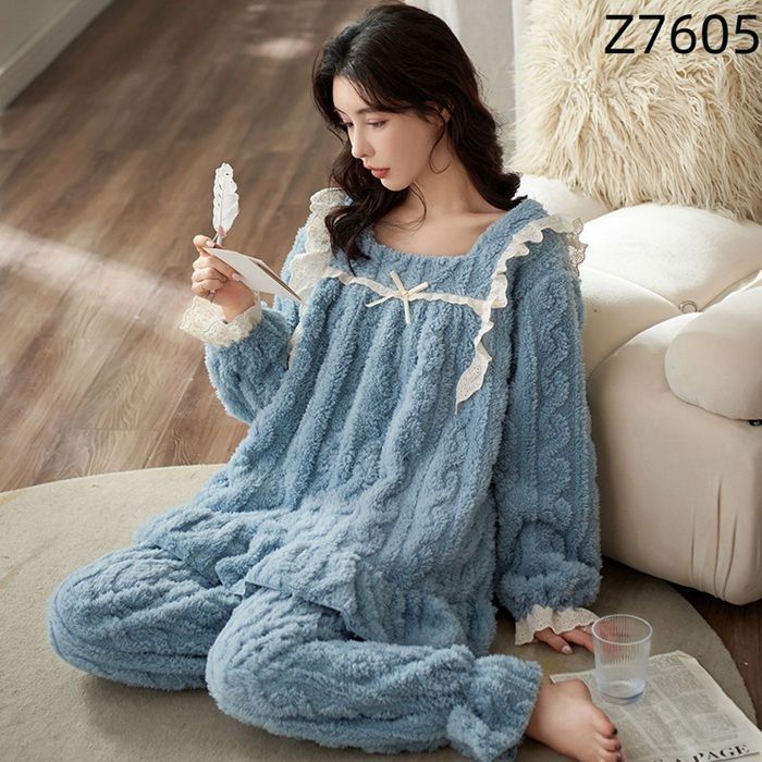 ルームウェア レディース パジャマ セットアップ 女性用 上下セット 裏起毛 あったか 可愛い ホームウエア 部屋着 室内着 長袖パジャマ 大人 防寒 保温 秋 冬 軽量 jcm 08