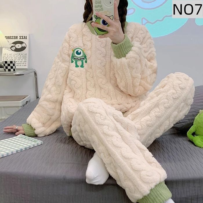  ルームウェア レディース パジャマ セットアップ 女性用 上下セット もこもこ あったか 可愛い ホームウエア 部屋着 室内着 長袖パジャマ 大人 防寒 保温 秋 冬 軽量 jiabao 67 ルームウェア ルームウェア パジャマ