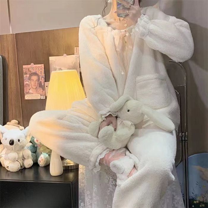 レディース ルームウェア セットアップ パジャマ 女性用 上下セット もこもこ あったか 可愛い ホームウエア 部屋着 室内着 長袖パジャマ 大人 防寒 保温 秋 冬 軽量 jiabao 66