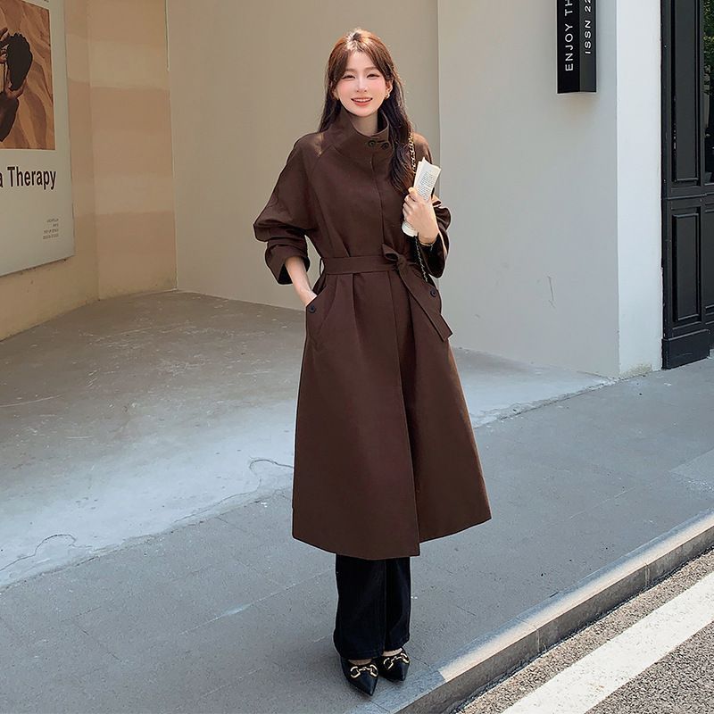トレンチコート ロング丈 レディース スプリングコート ビジネス 上着 ベルト付き 膝丈 アウター カジュアル Aライン 体型カバー 春物 長袖 入学式 入園式 卒業式 通勤 通学 OL お出かけ 春秋冬shijiao 06 DZ 30