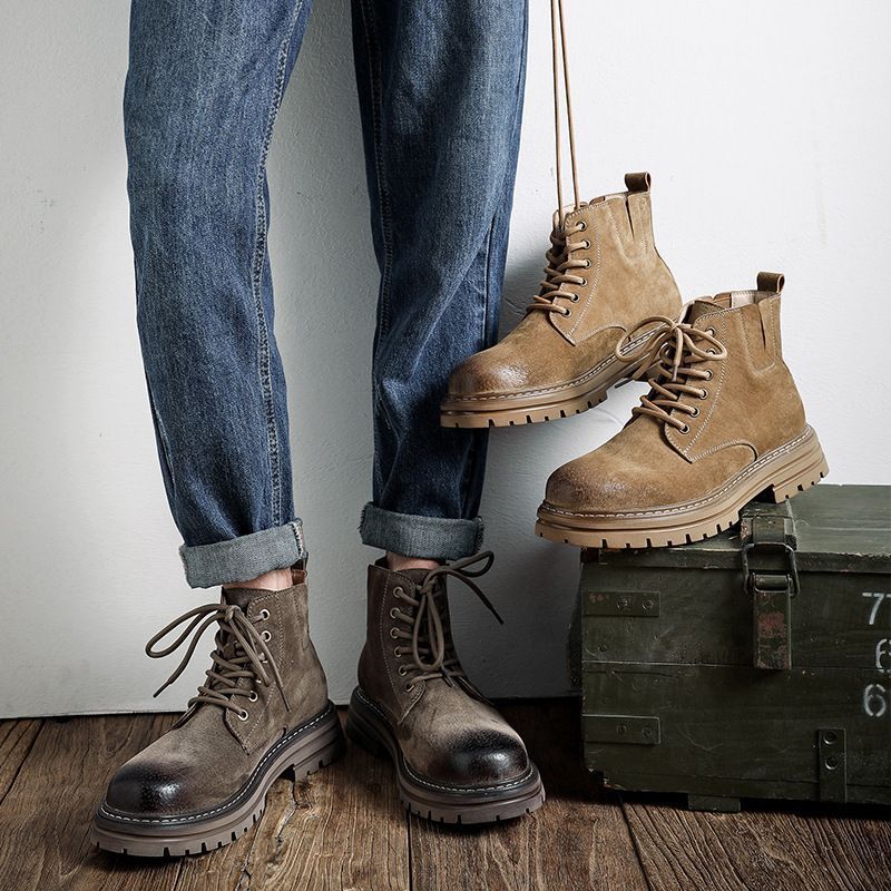 カジュアルブーツ メンズ マーティンブーツ ショートブーツ 厚底 ワークブーツ カジュアル 革靴 編み上げブーツ お洒落 歩きやすい おしゃれ ショート 春 秋 冬用 zyida 16 DZ 30
