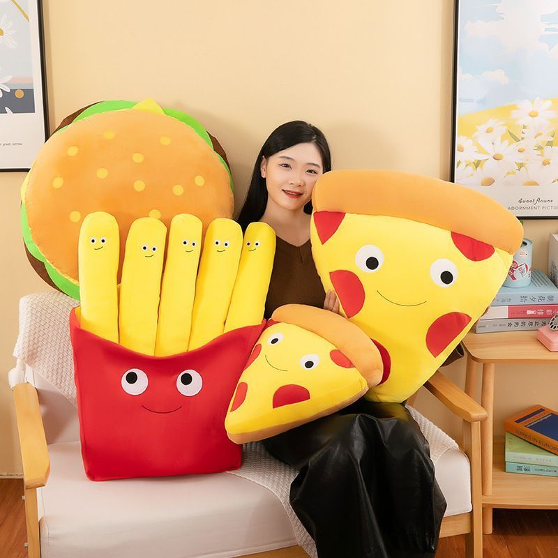 ぬいぐるみ き枕 フライドポテト ハンバーガー ピザ マルチサイズ 食品型 抱きまくら テディベア 寝具に 腰当クッション 椅子 ソファー背当 shenbang 03