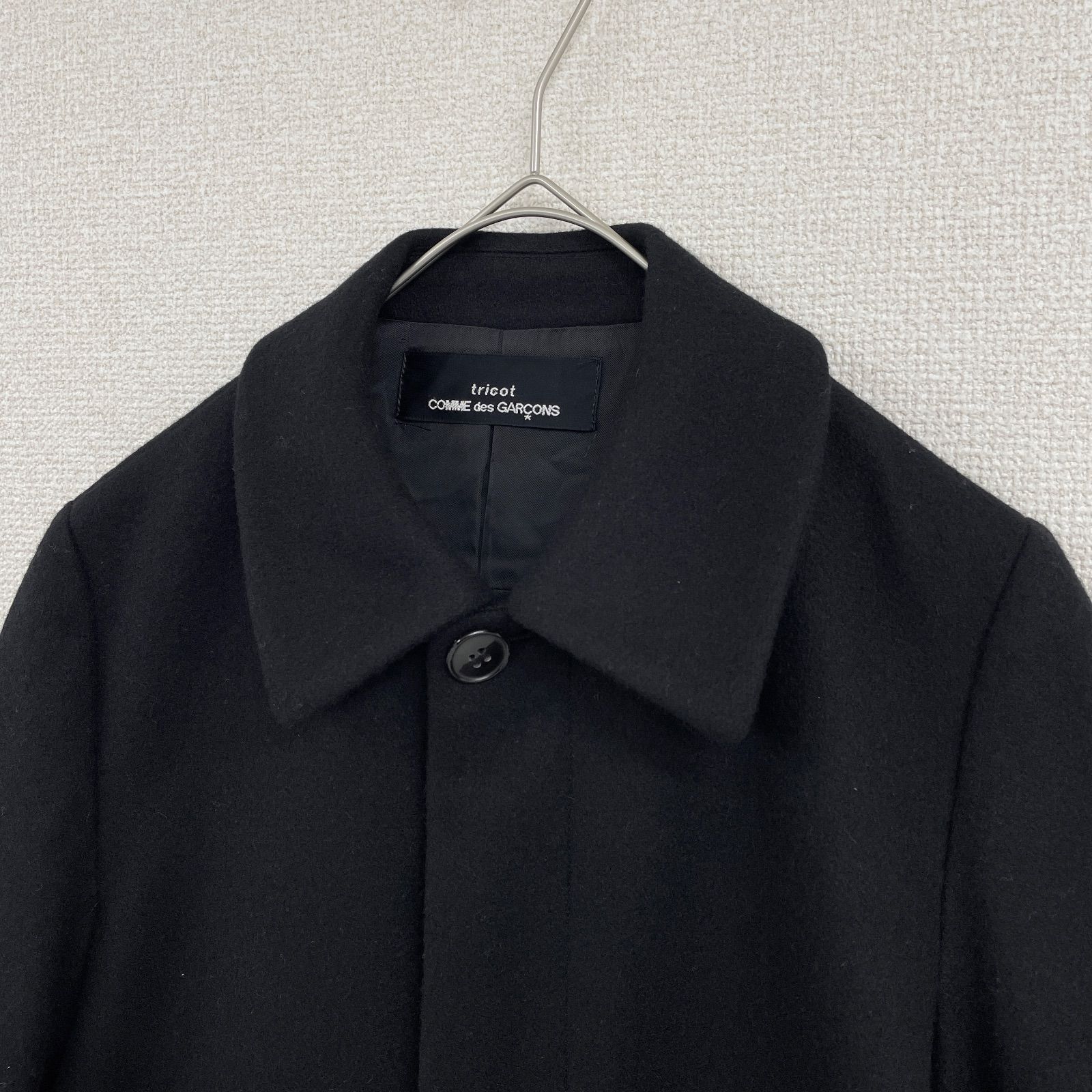 【トリココムデギャルソン】AD2010 ポンチョ　ケープコート 黒　M 丸襟 tricot COMME des GARCONS トリココムデギャルソン ポンチョコート