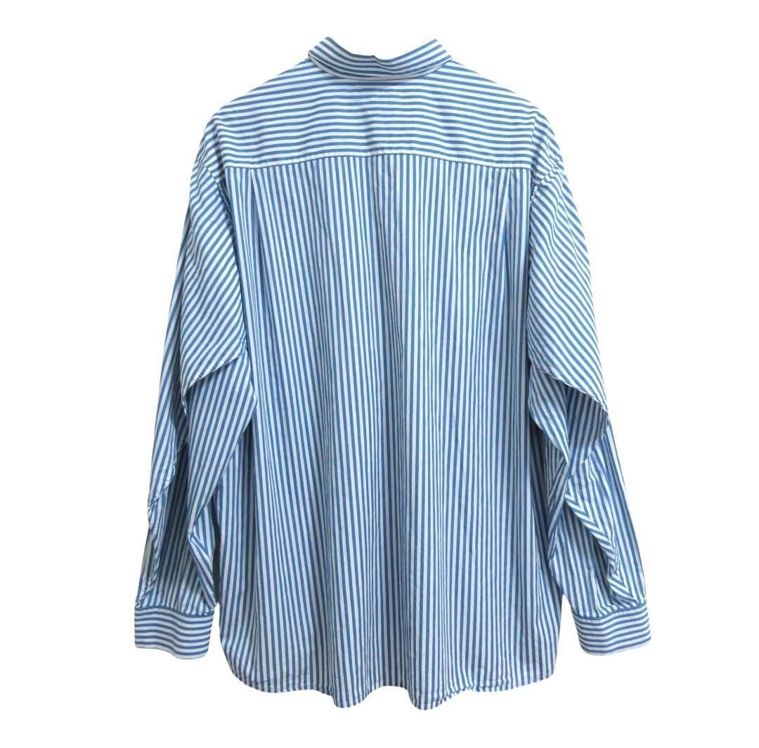 【美品】バレンシアガ　ストライプシャツ 国内正規品 バレンシアガ オーバーサイズストライプシャツ ブラック 黒