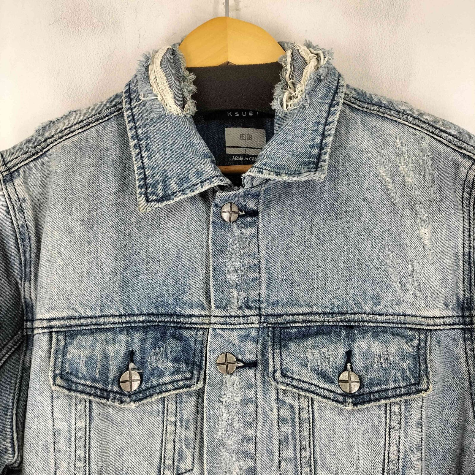 スビ KSUBI ダメージ加工 デニムジャケット メンズ JPN：L - メルカリ