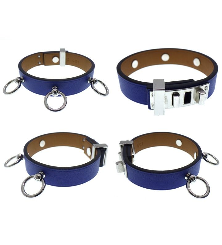 エルメス HERMES ミニドッグ A 刻印 レザー ブレスレット 46943