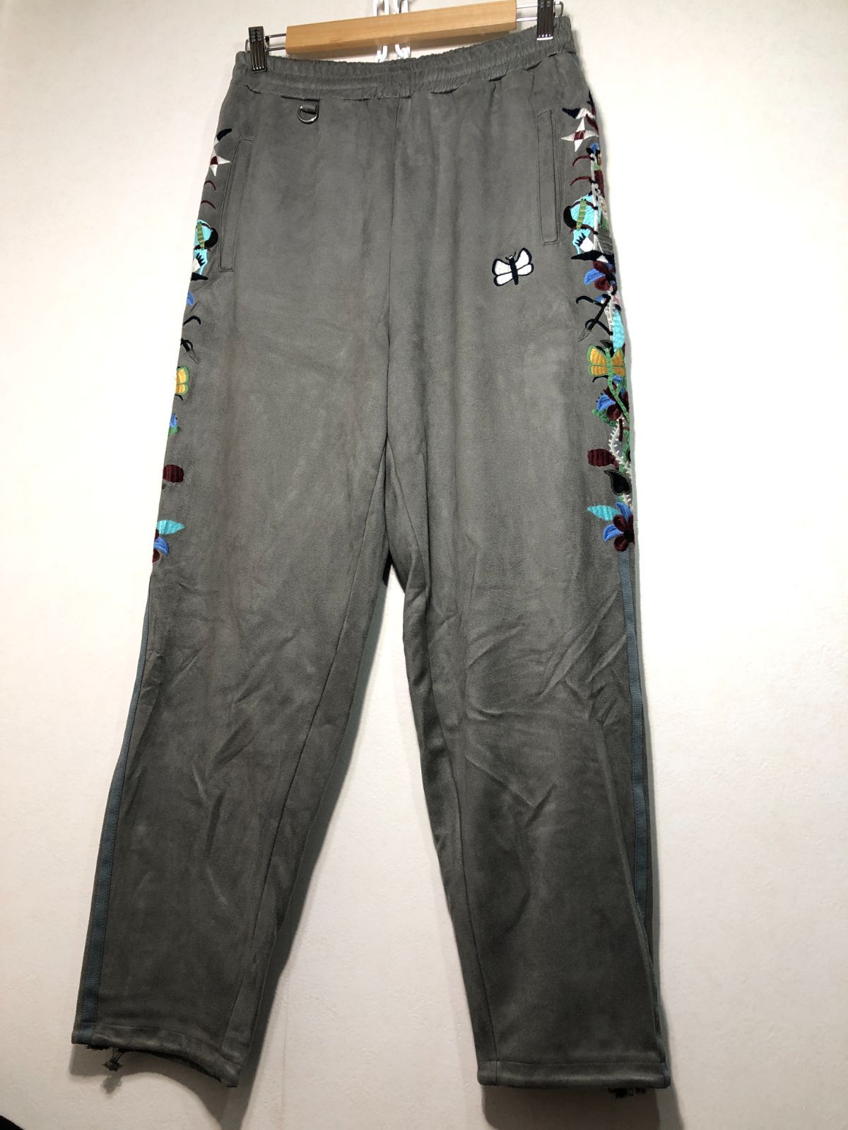 081030 doublet CHAOS EMBROIDERY SUEDE TRACK PANTS M カオス スエード トラック パンツ スウェード ダブレット
