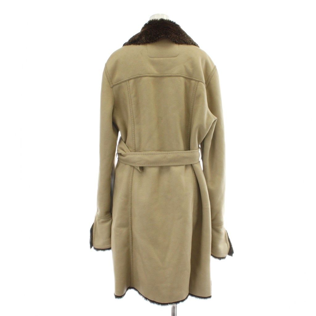 Armani Jeans ベージュ ファーコート 中古・古着通販】ARMANI JEANS (アルマーニジーンズ) フェイクムートン