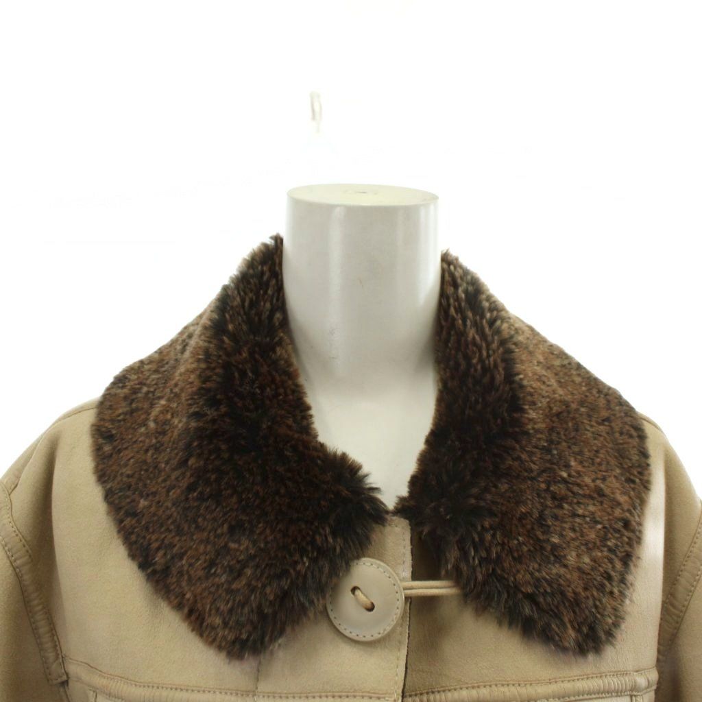 Armani Jeans ベージュ ファーコート 中古・古着通販】ARMANI JEANS (アルマーニジーンズ) フェイクムートン