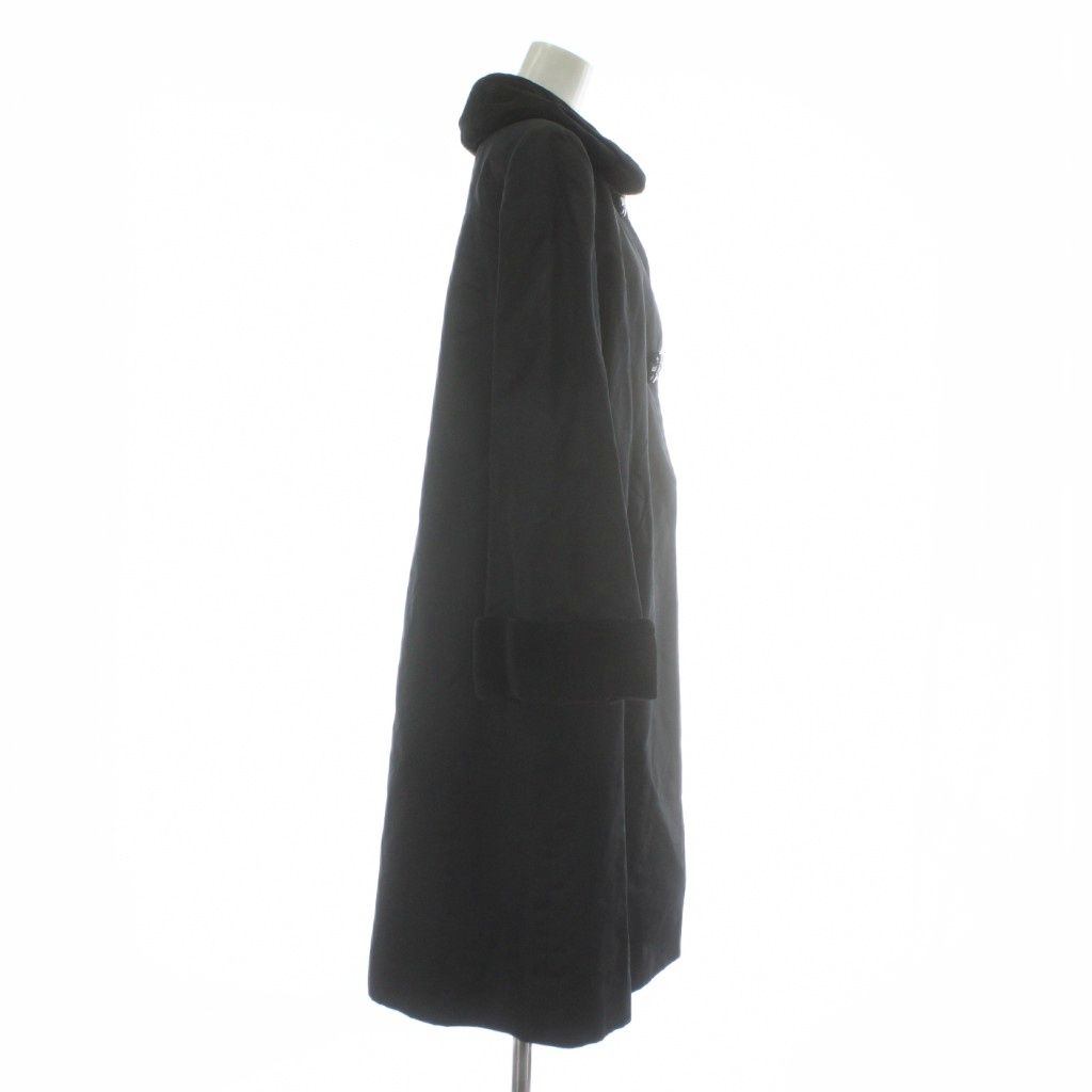 フォクシー FOXEY ステンカラーコート アウター 絹 シルク ファー 毛皮