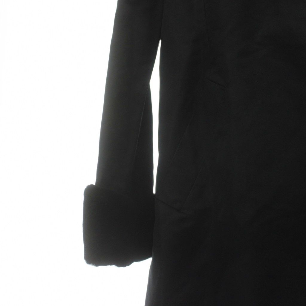 フォクシー FOXEY ステンカラーコート アウター 絹 シルク ファー 毛皮