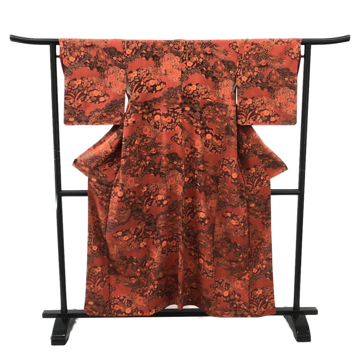 小紋 赤茶色 仕立上がり 適応身長152∼158㎝ 12128