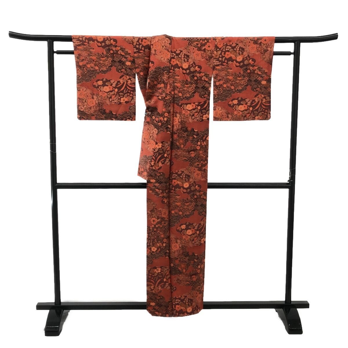 小紋 赤茶色 仕立上がり 適応身長152∼158㎝ 12128