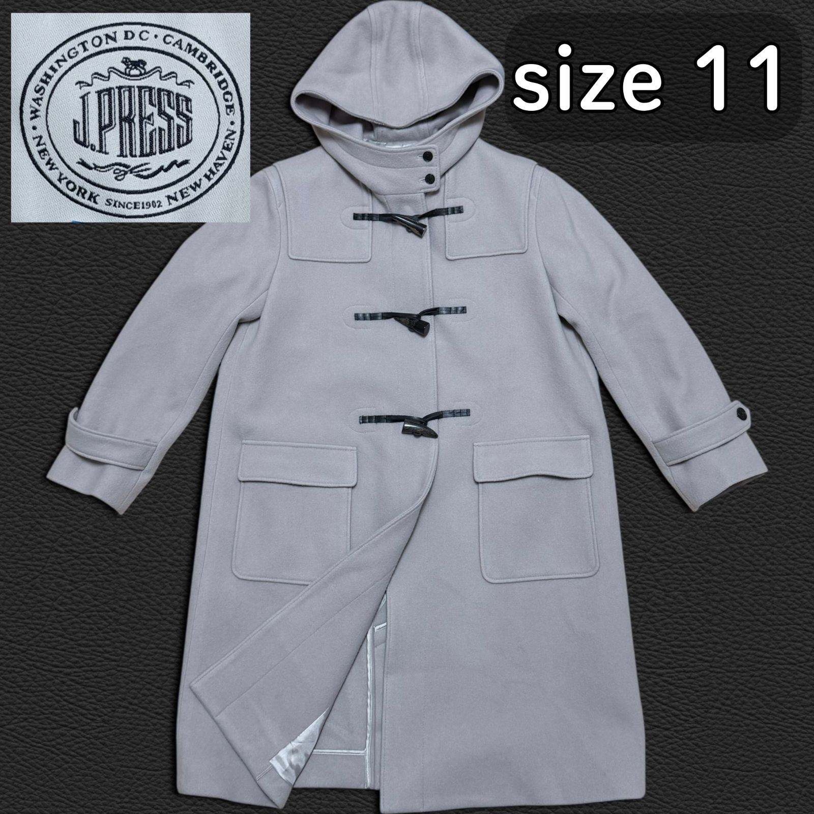 美品】J.PRESS Jackal 140s ソフトメルトン ダッフルコート 11 ジェイ