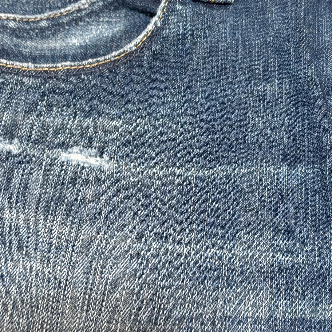 ダメージ風ストレートデニム