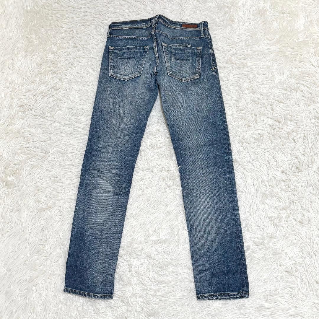 YANUK ダメージ風ストレートデニム