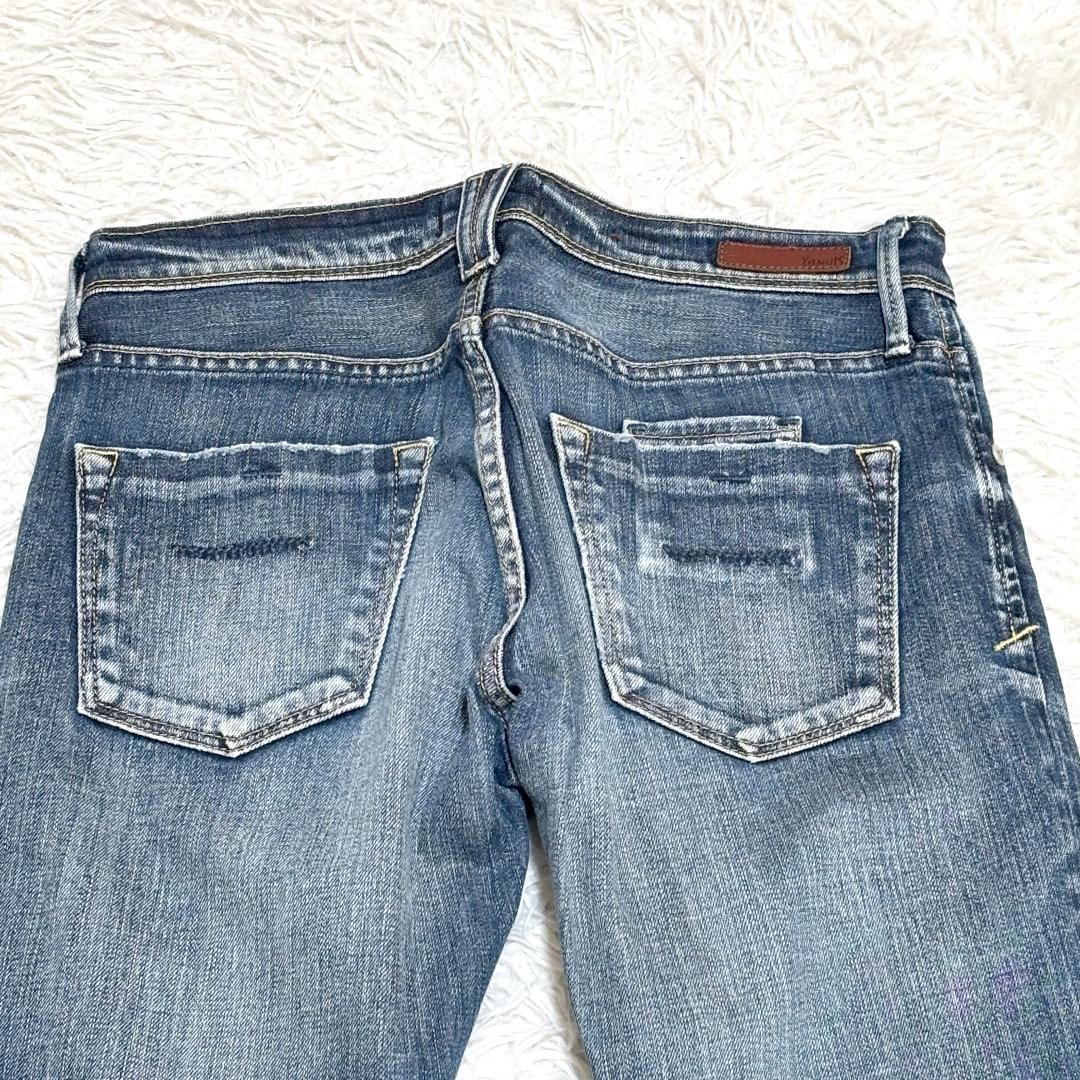 ダメージ風ストレートデニム