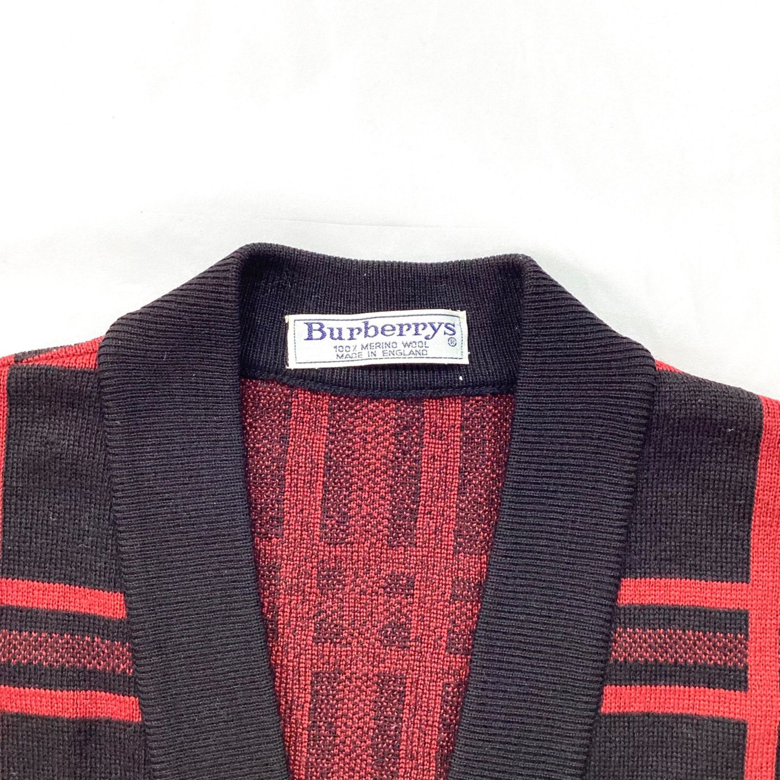 BURBERRYS バーバリーズ カーディガン レッド ブラック チェック