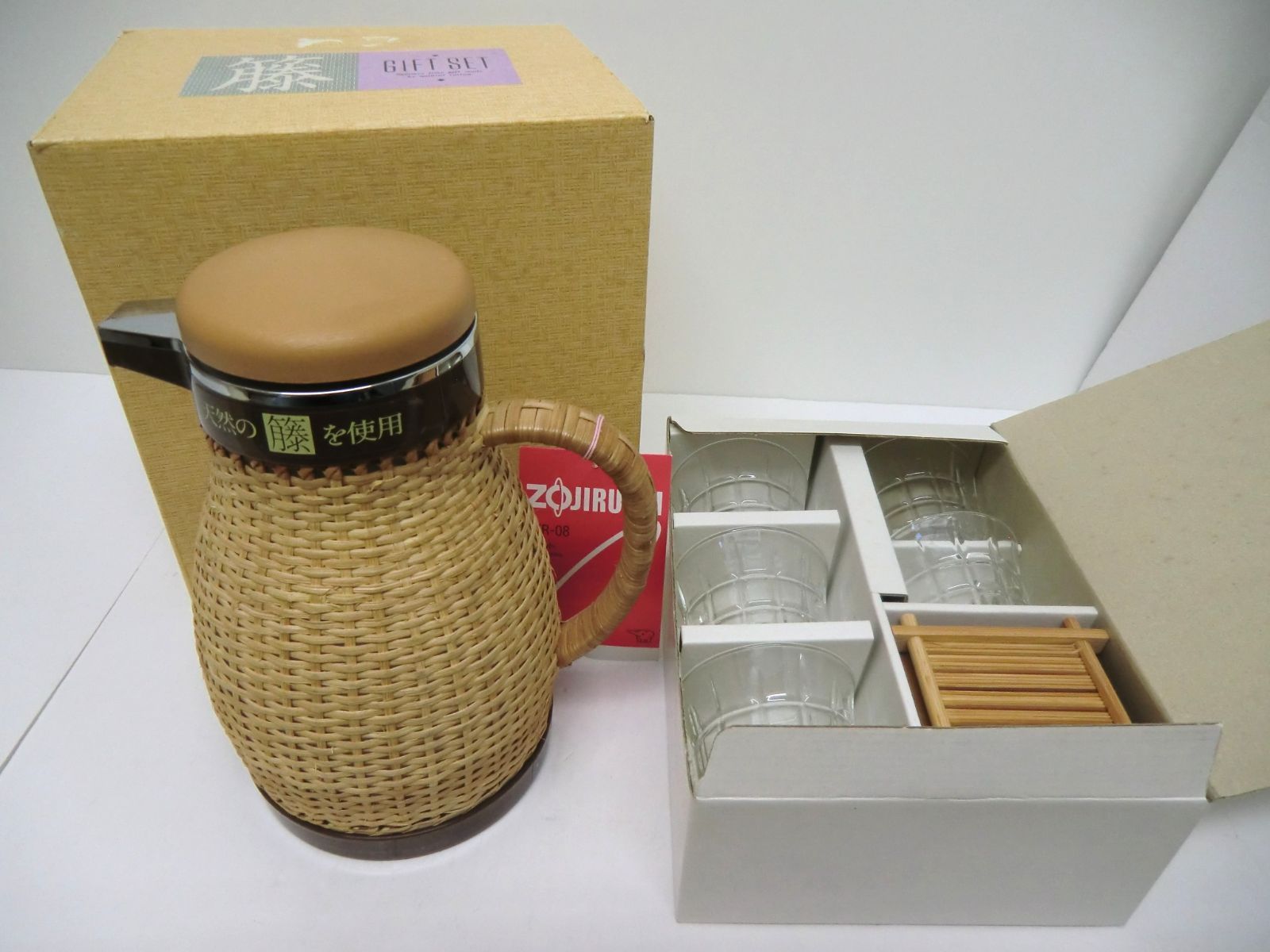 未使用保管品】象印マホービン 籐ポット グラスセット - メルカリ