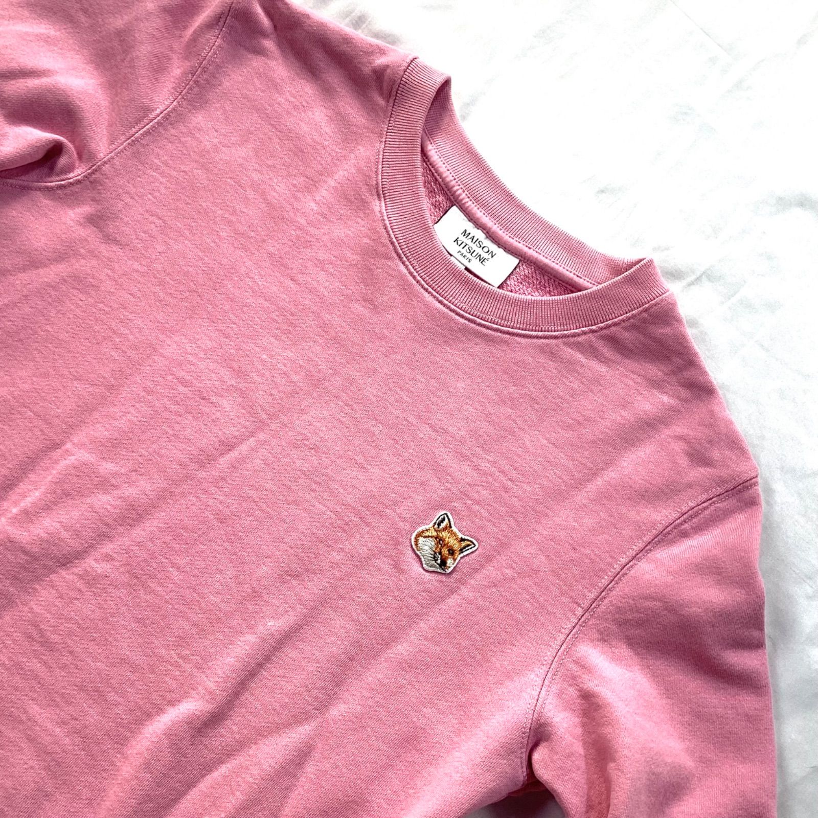 MAISON KITSUNE メゾンキツネ スウェット トレーナー 胸ロゴ ピンク