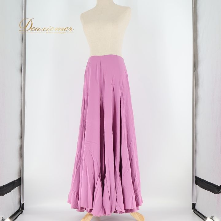 フラメンコ 衣装 ファルダ スカート 無地 ピンク 紫 藤色 ラベンダー