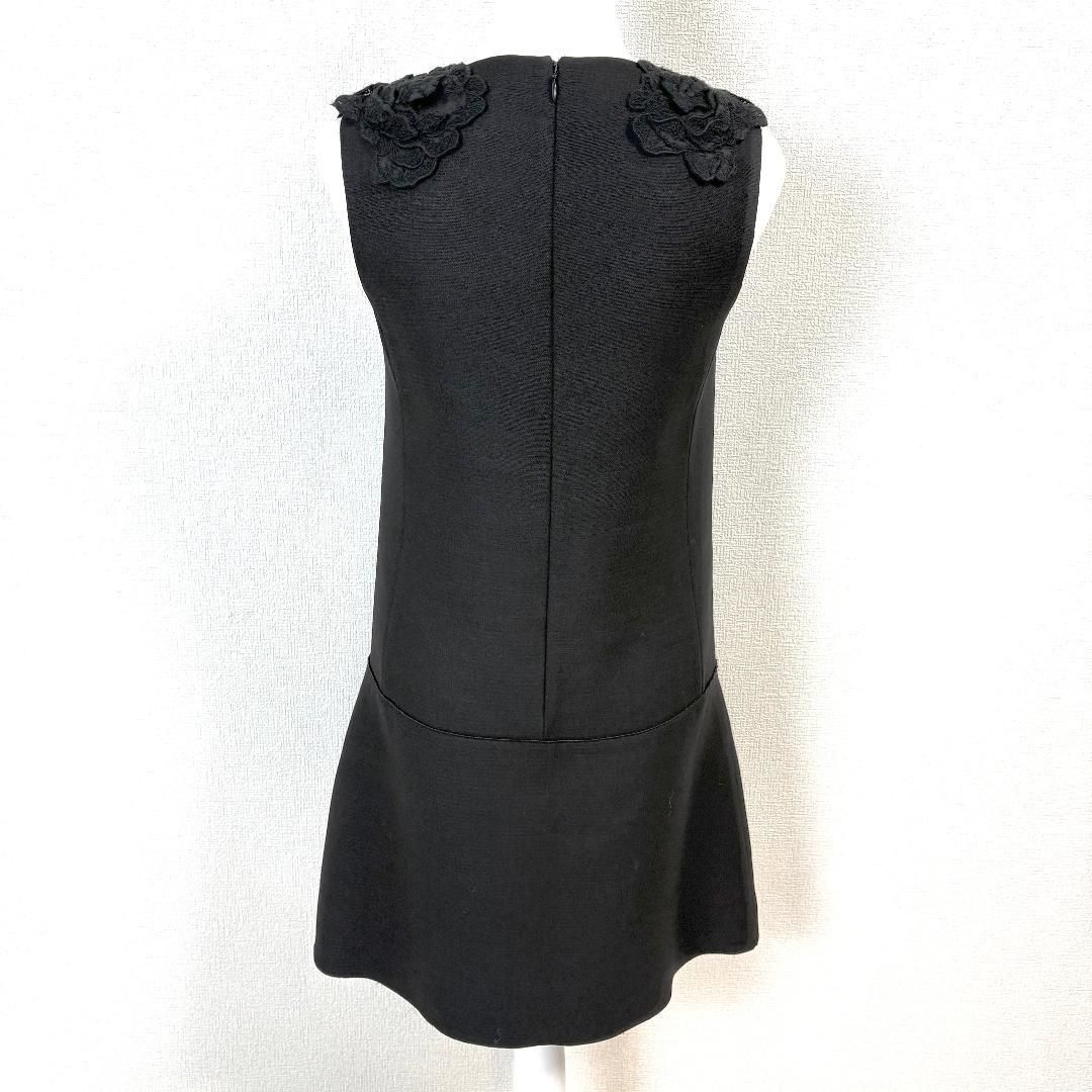 Giambattista Valli 絹混ウールノースリワンピース 38