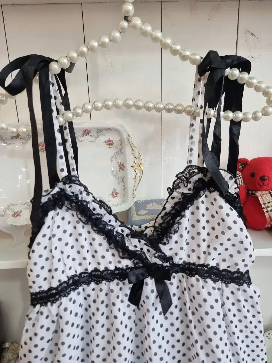 TRALALA トラルララ ドット レース キャミソール ONE PIECE