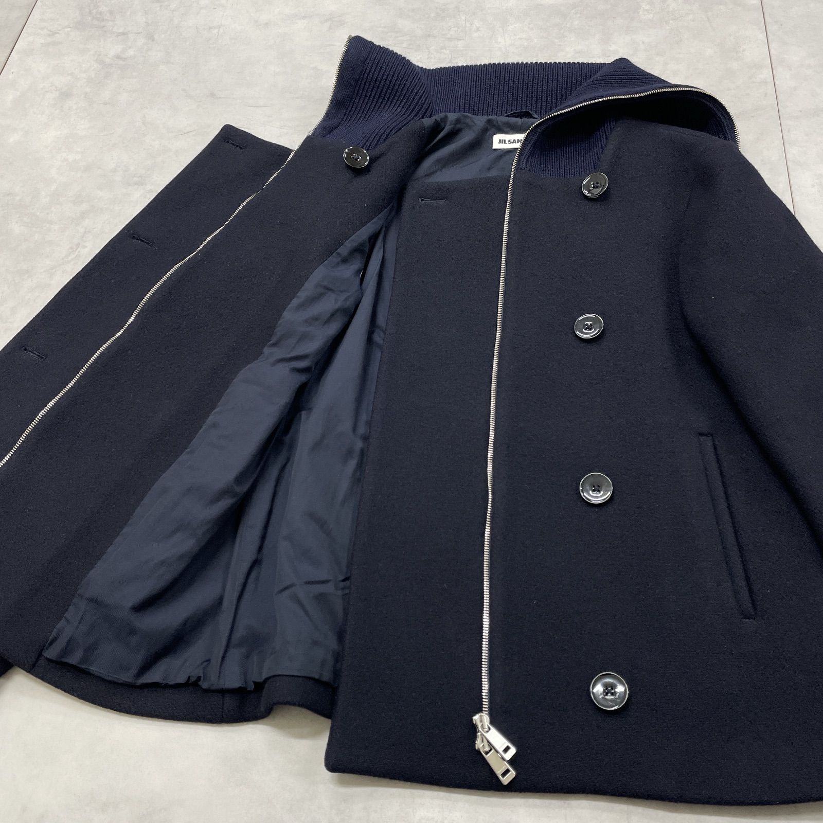 JIL SANDER ジルサンダー ショートコート ピーコート ニット切替