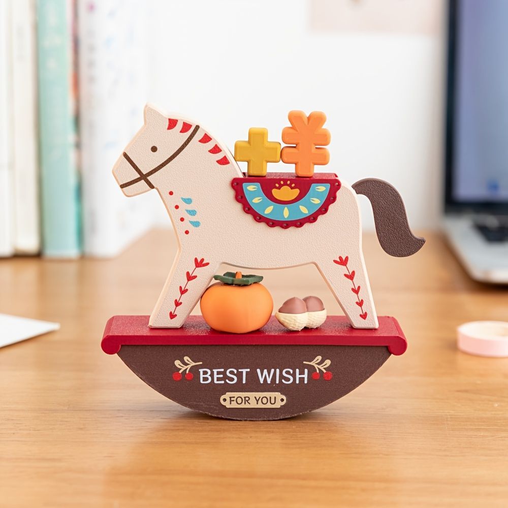オブジェ 置物 ウマ うま 馬 木馬 ロッキングホース 正月飾り プラスチック インテリア リビング ダイニング 玄関 寝室 装飾 オーナメント プレゼント ギフト オシャレ 可愛い 癒しグッズ 棚装飾 卓上ディスプレイ ホームデコレーション