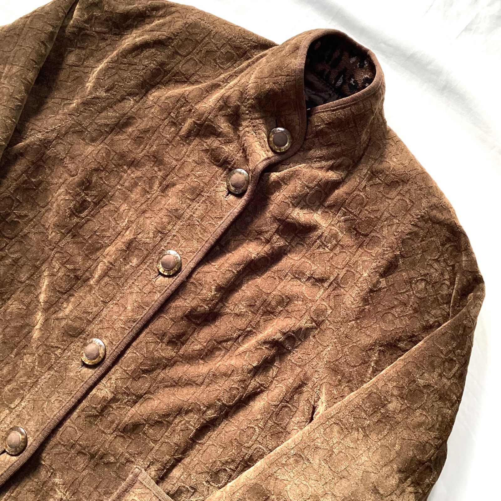 伊太利屋 イタリヤ テーラードジャケット 総柄 レーヨン キルティング