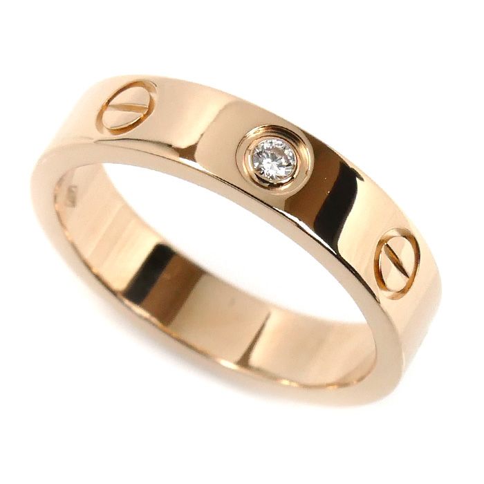 CARTIER カルティエ K 18 PG ピンクゴールド ミニラブ 1 Pダイヤ リング 指輪 ダイヤモンド 8号 48 4 g レディース