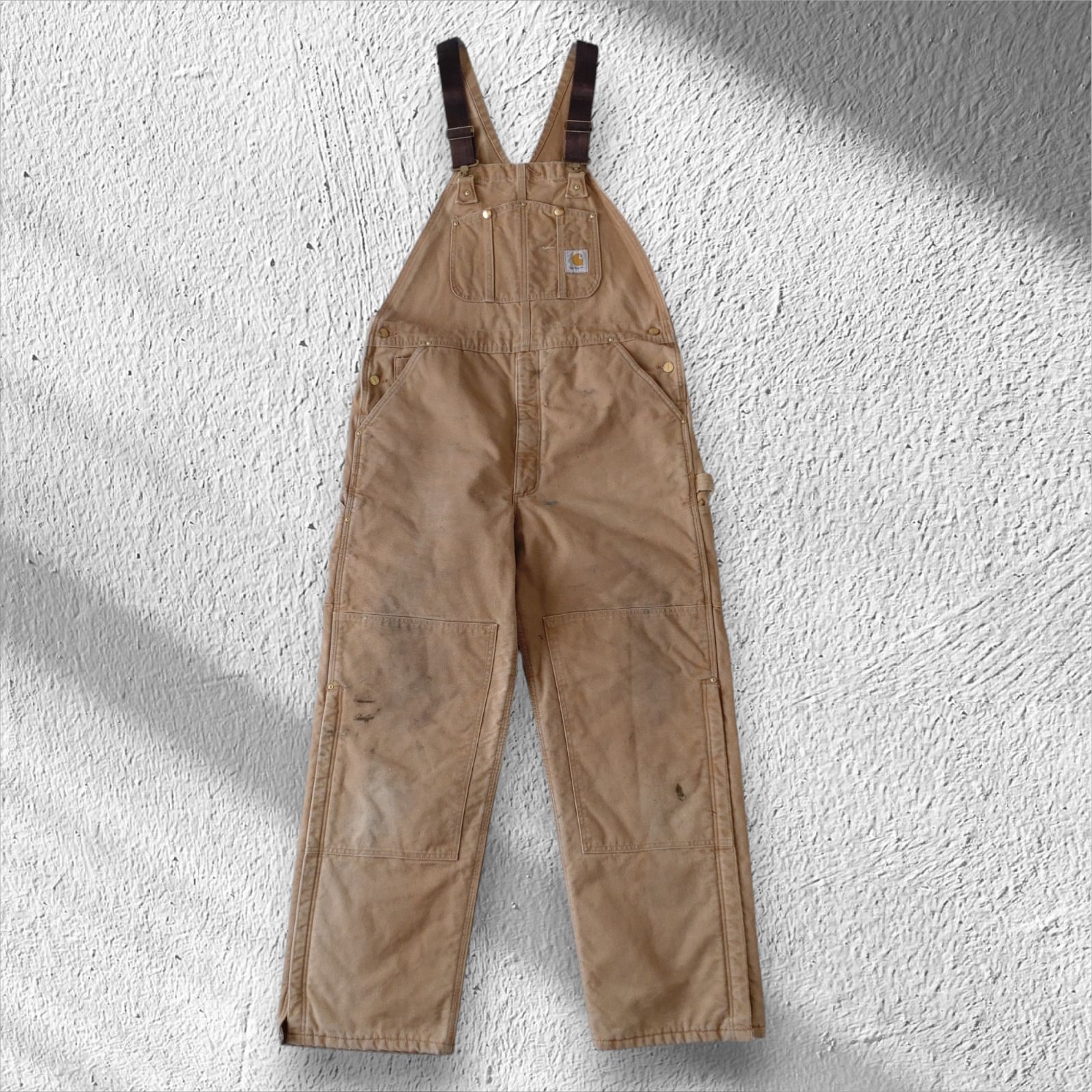 □古着 Carhartt カーハート USA製 オーバーオール ダブルニー ダック