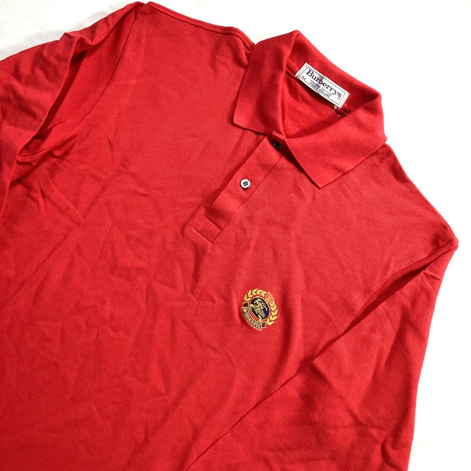 BURBERRYS バーバリーズ ポロシャツ 長袖 長袖ポロ レッド 赤 胸ロゴ