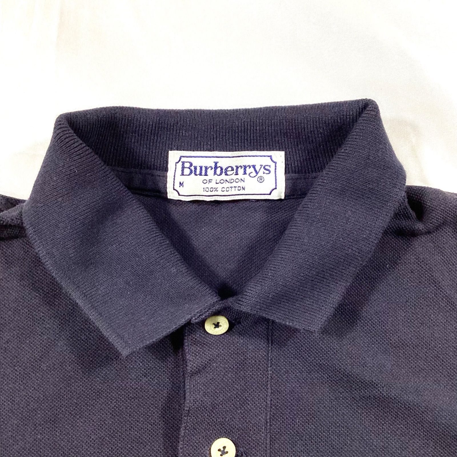 BURBERRYS バーバリーズ ポロシャツ ネイビー 胸ロゴ ヴィンテージ