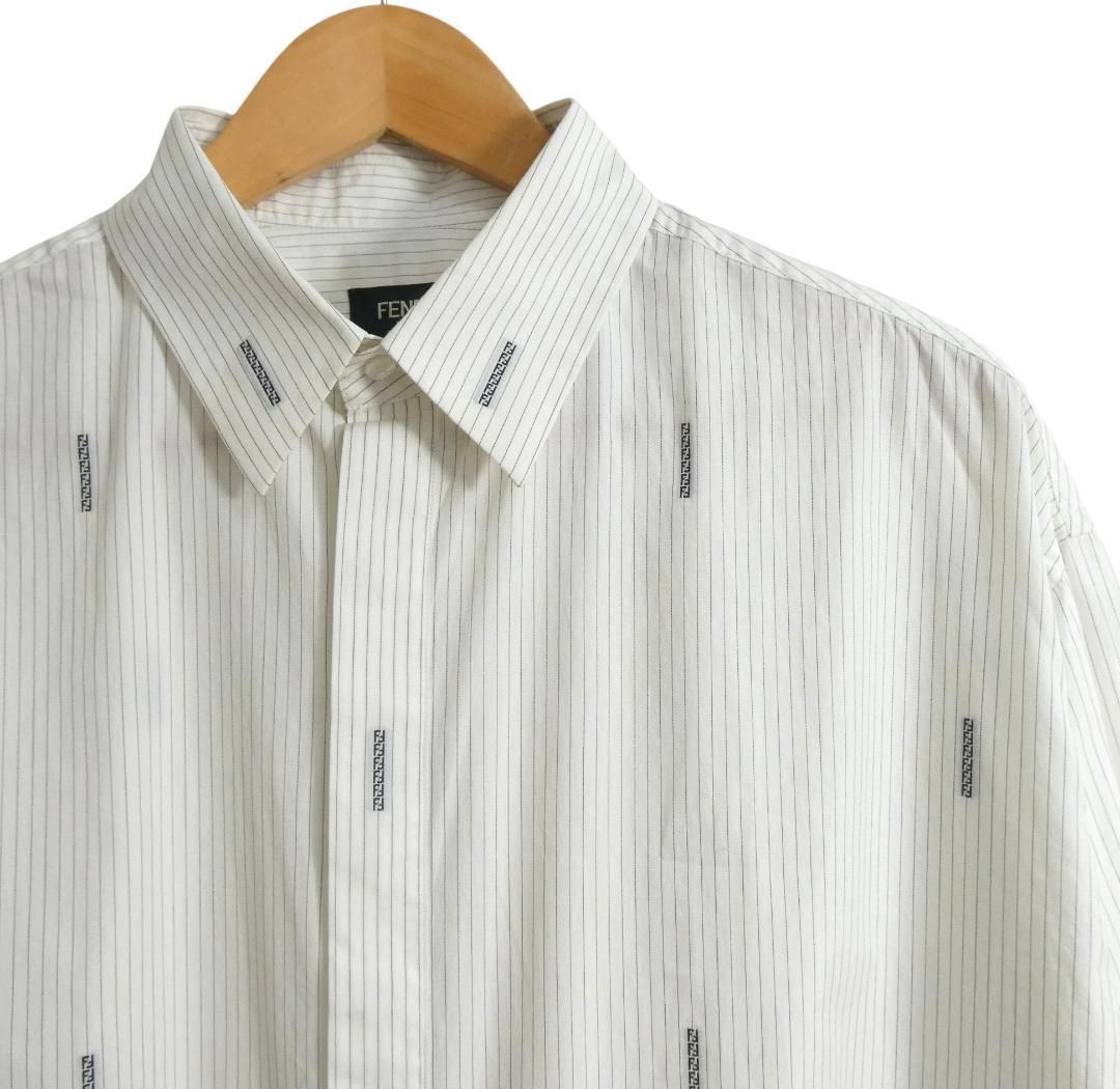 美品 FENDI フェンディ サイズ41 FF柄 ズッカ ストライプ柄 コットン
