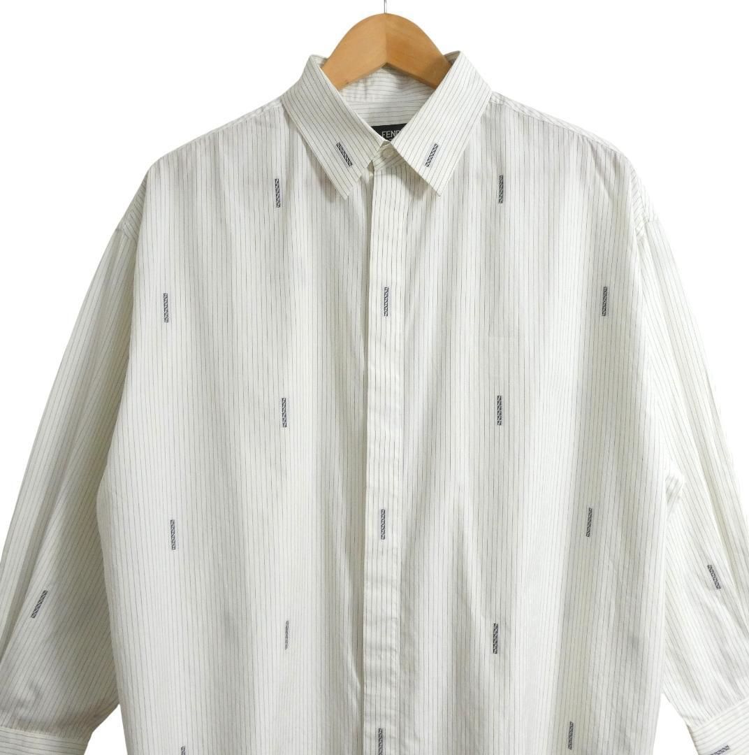 美品 FENDI フェンディ サイズ41 FF柄 ズッカ ストライプ柄 コットン