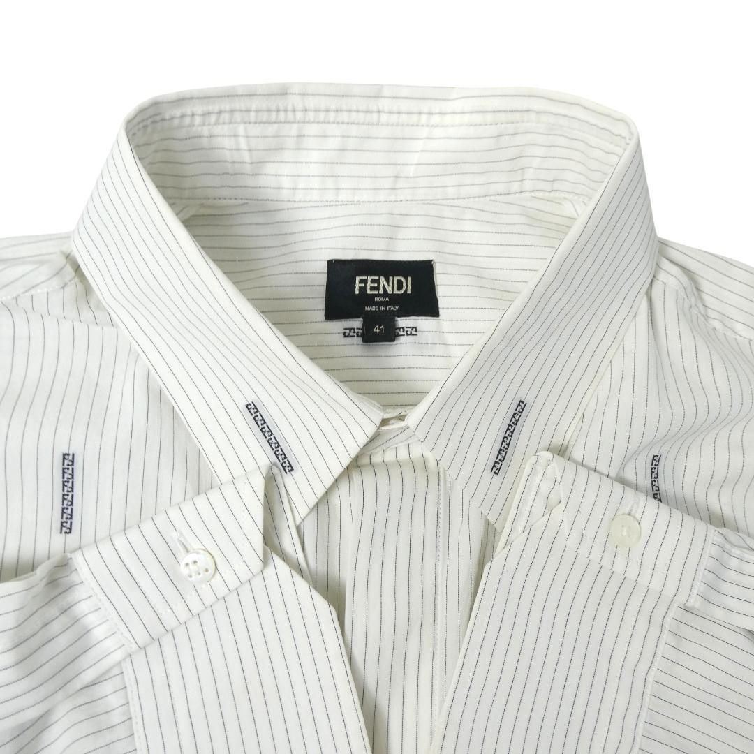 美品 FENDI フェンディ サイズ41 FF柄 ズッカ ストライプ柄 コットン