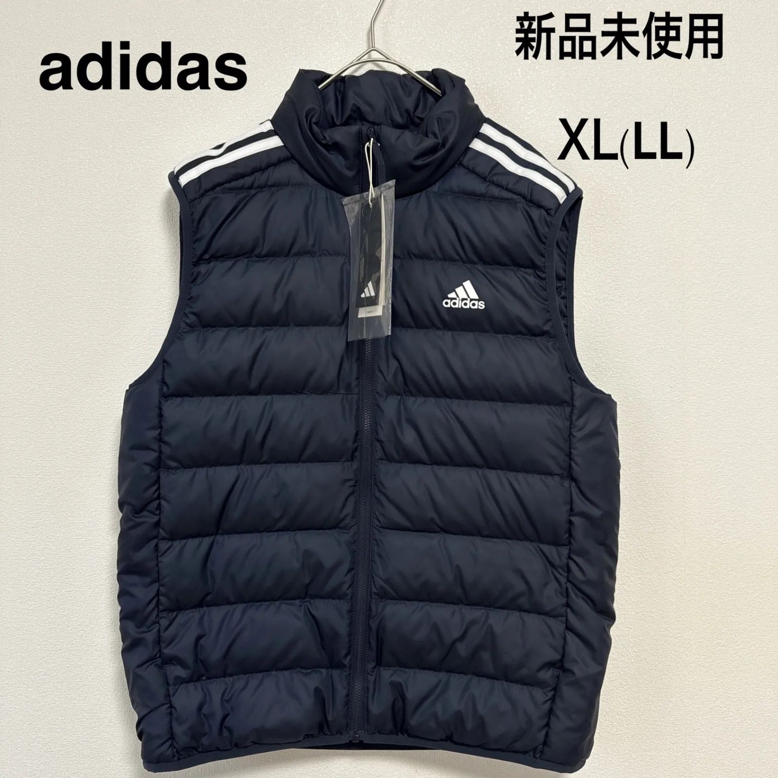 新品 XLサイズ アディダス エッセンシャルズ ダウンベスト 紺 ネイビー 